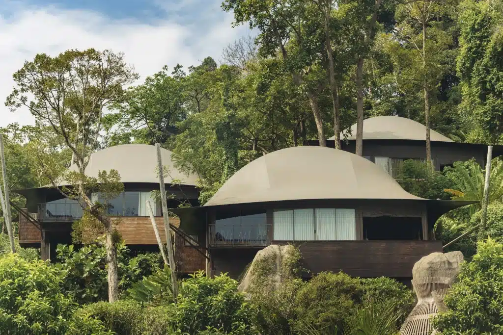 Pa Sa Ri tented villa at Keemala with bamboo and canvas structure, Kamala Phuket