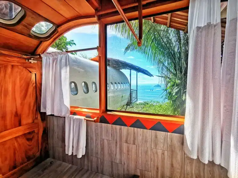 Boeing 727 fuselage converted into a luxury jungle suite at Hotel Costa Verde, Quepos Costa Rica
