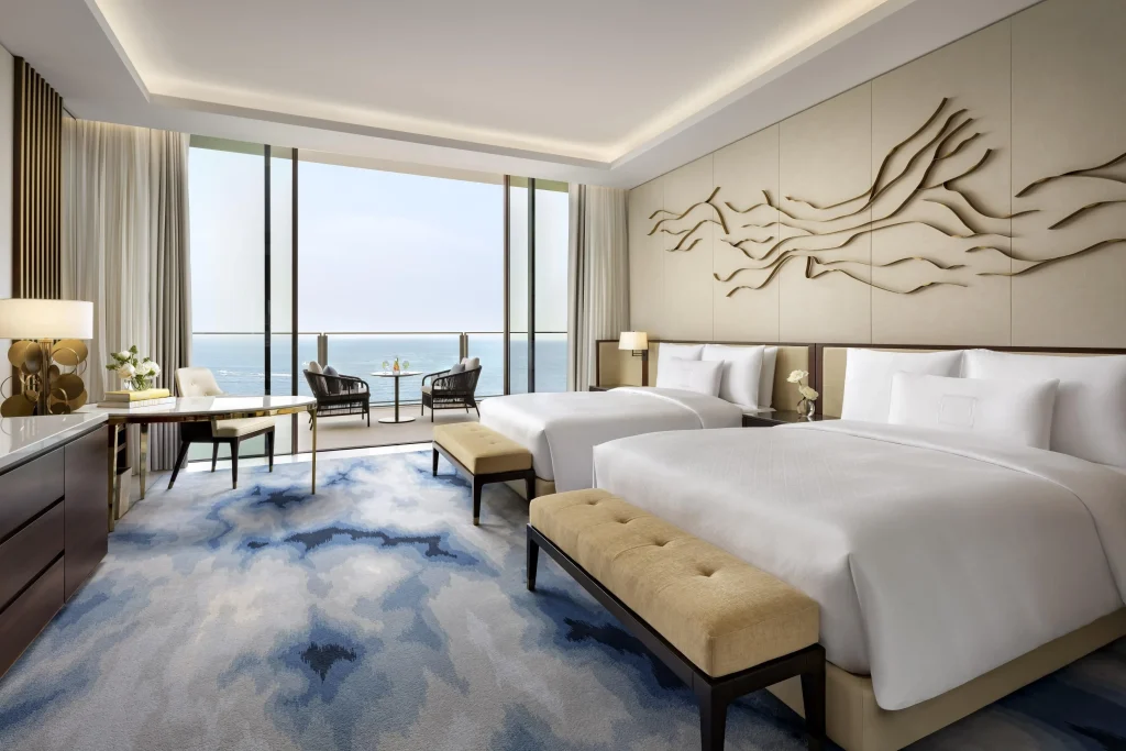 Contemporary guest room with floor-to-ceiling views at Atlantis The Royal